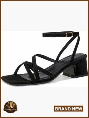 Chunky Heel Square Open Toe Ankle Strap Dress Sandals Pumps